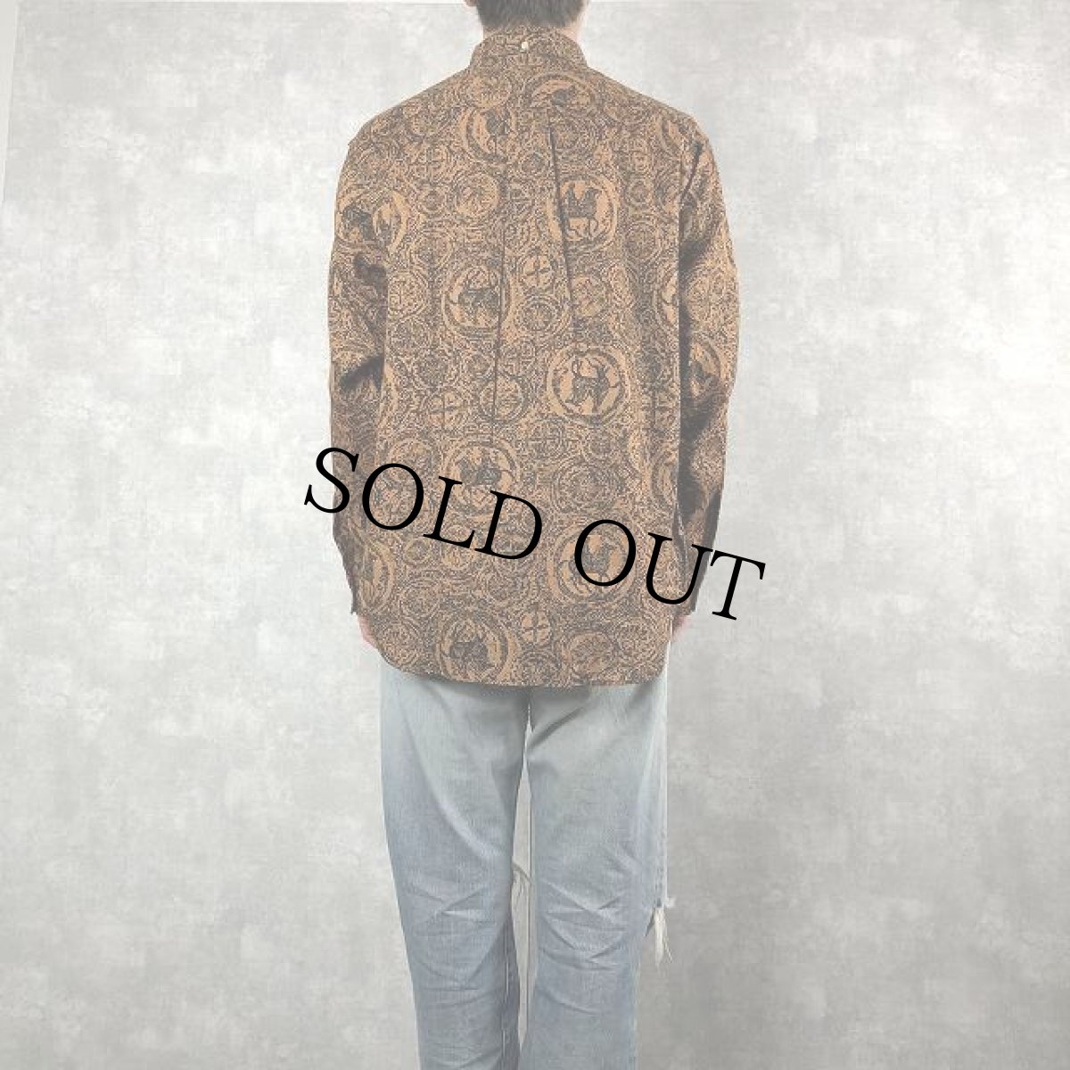 画像4: 60's BRENT 総柄ボタンダウン リネンシャツ L (4)