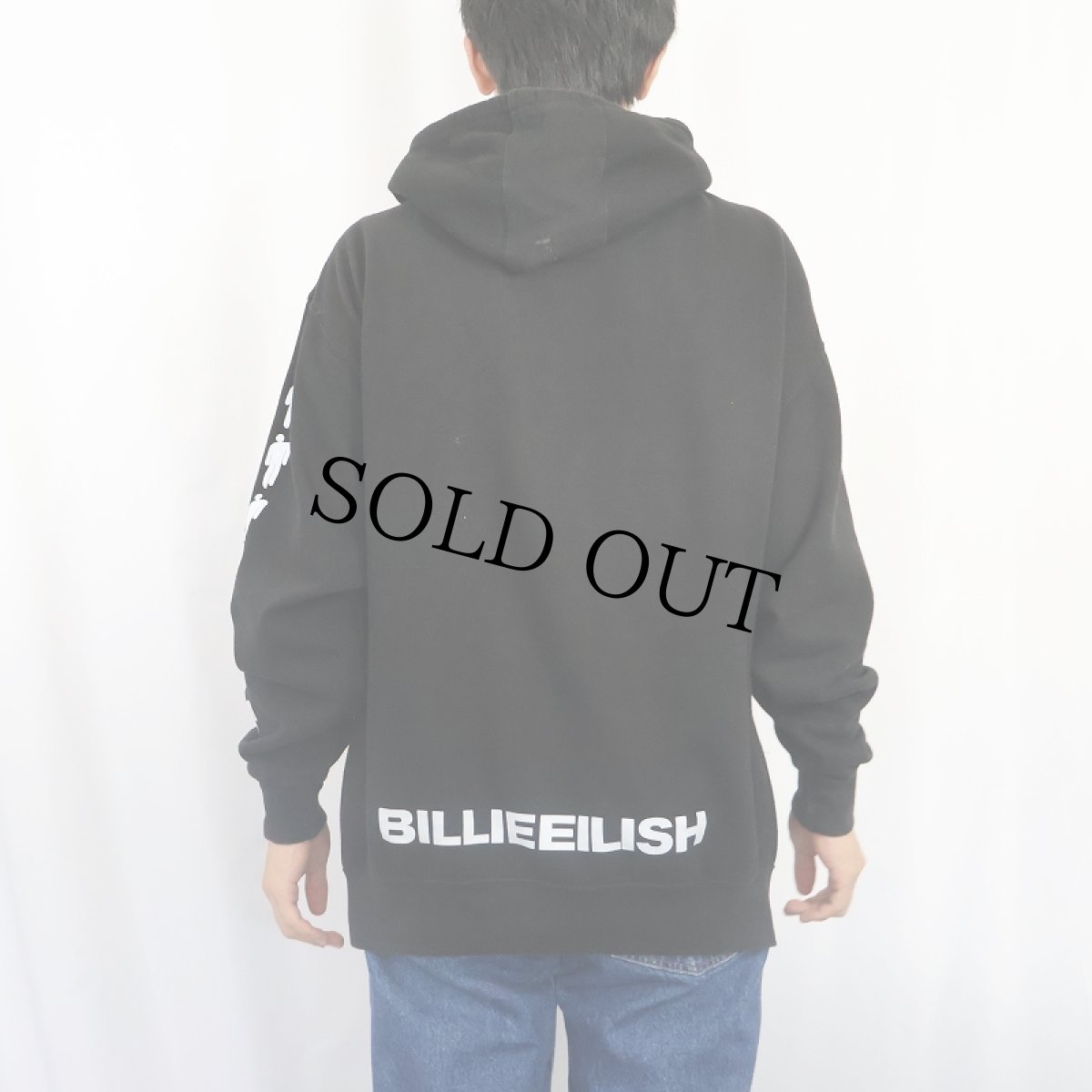 画像3: 2019 BILLIE EILISH ミュージシャン プリントスウェットフーディー BLACK L (3)