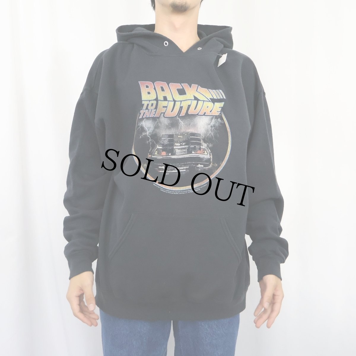 画像2: BACK TO THE FUTURE SF映画 プリントスウェットフーディー BLACK (2)