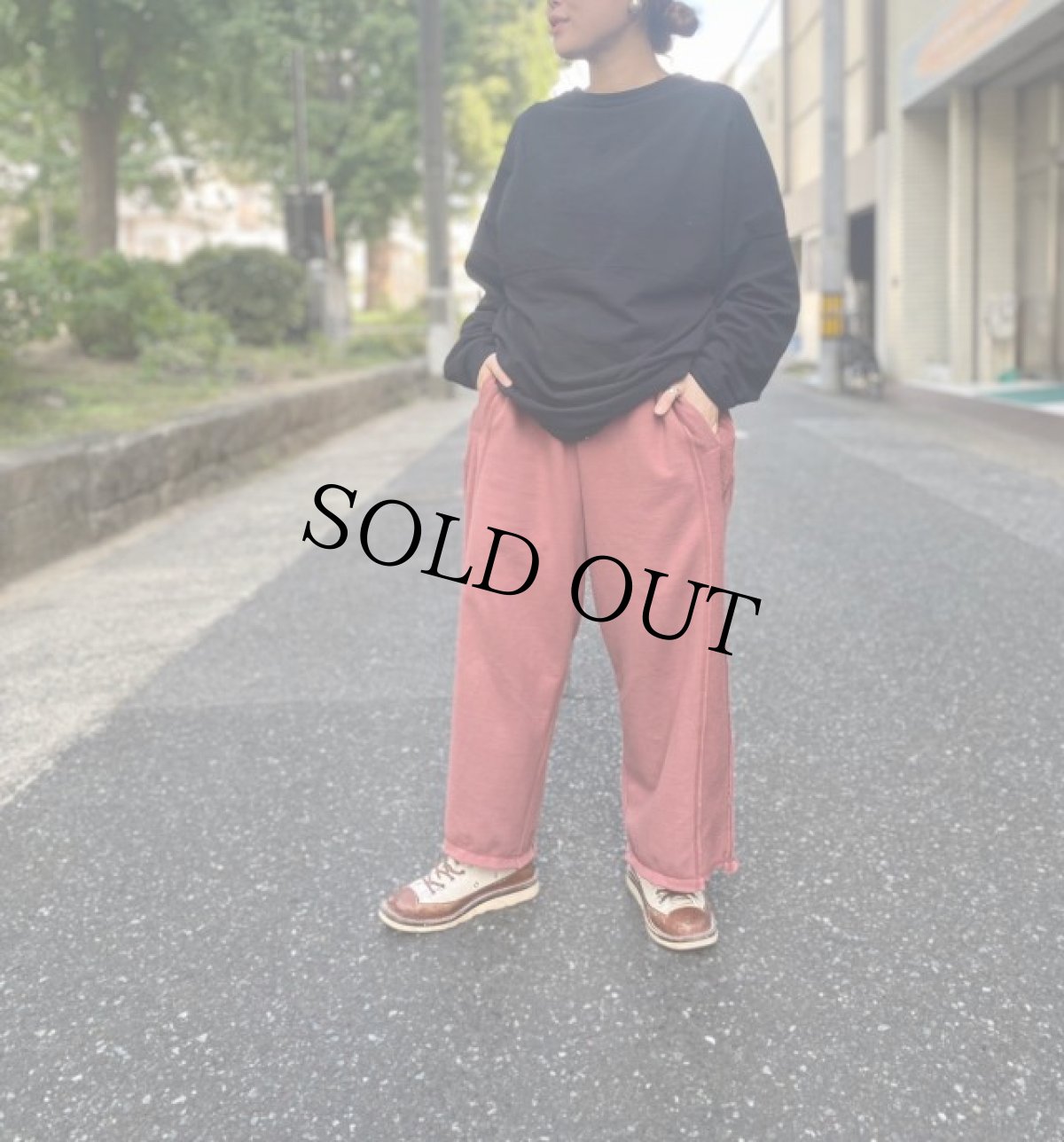 画像5: GOFUKUSAY "BUM SWEAT PANTS" R.BROWN 【FREE】 (5)