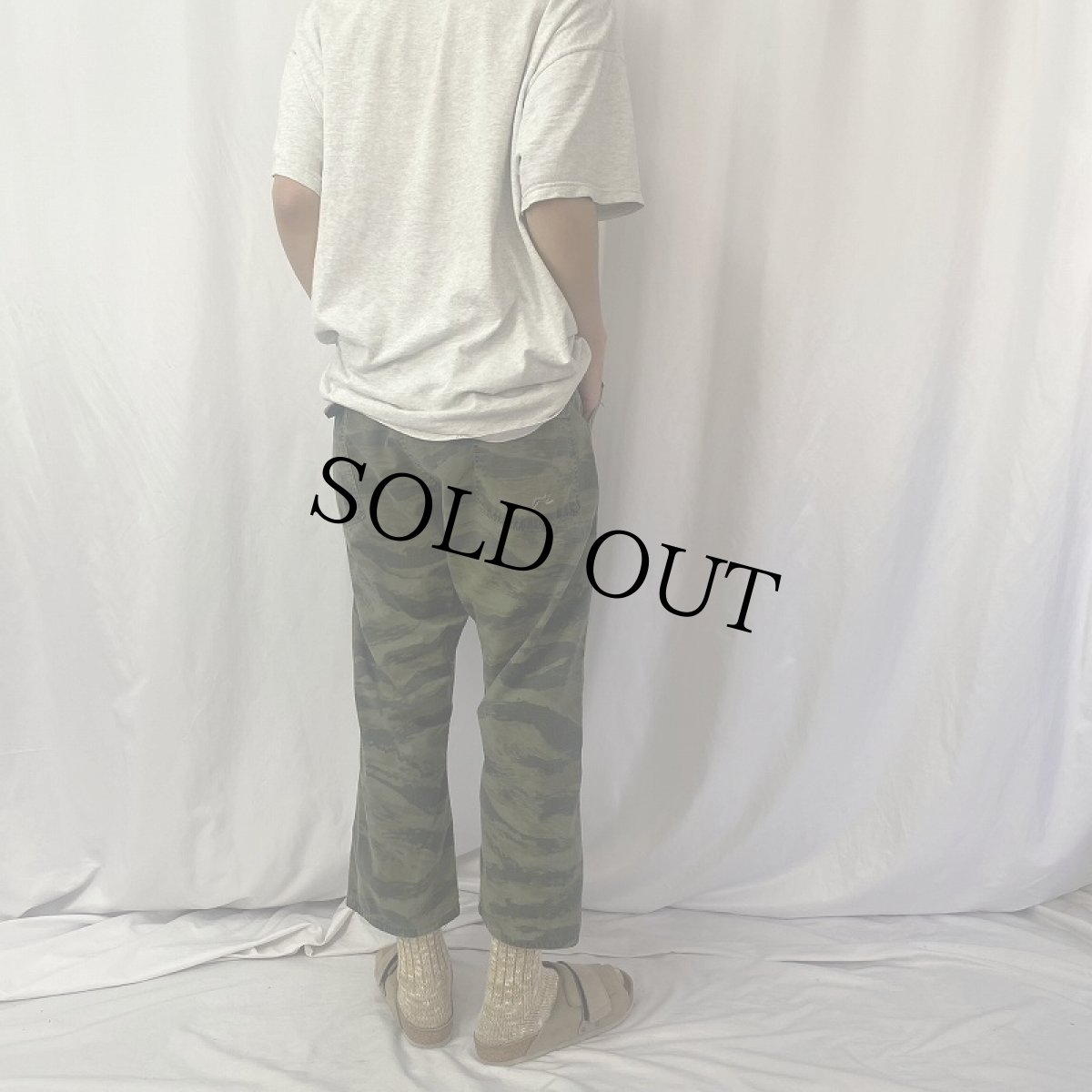 画像4: 民間品 60〜70's タイガーカモ リップストップベイカーパンツ W35 (4)