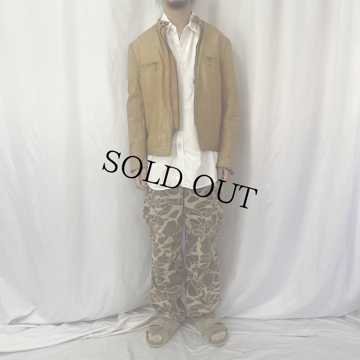 画像2: 50's Brooks Leather Sportswear シングルライダースジャケット size44 (2)