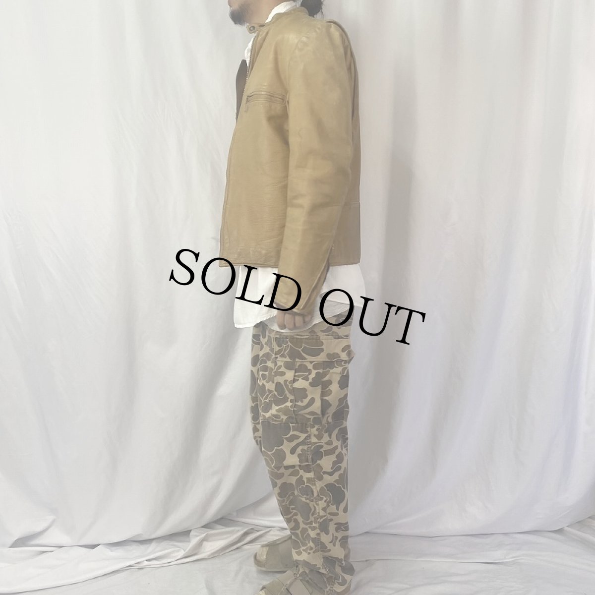 画像3: 50's Brooks Leather Sportswear シングルライダースジャケット size44 (3)