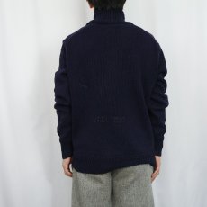 画像3: POLO Ralph Lauren リネン×コットン×シルク 星条旗柄 ショールカラーニットセーター L (3)