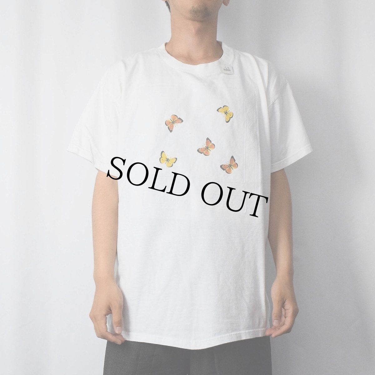 画像2: "NEW ORLENS" エンボス加工 バタフライプリントTシャツ XL (2)