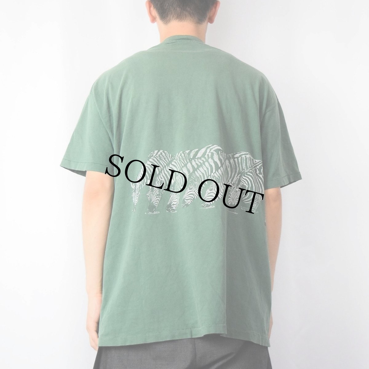 画像4: 90's The National Zoo シマウマ 巻きプリントTシャツ (4)