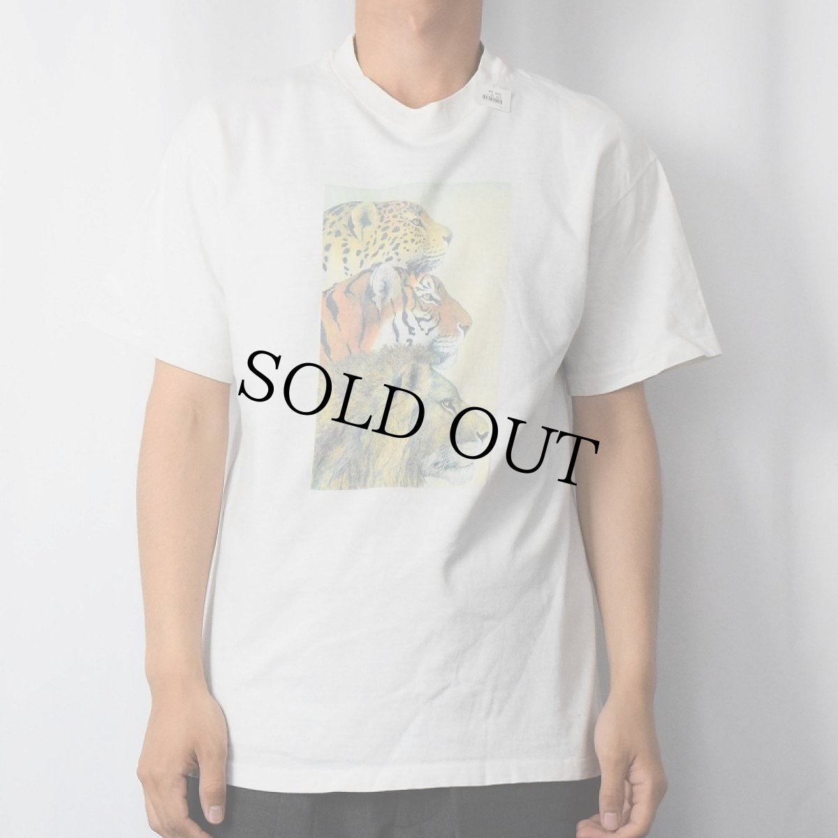 画像2: 90's USA製 アニマルプリントTシャツ M (2)