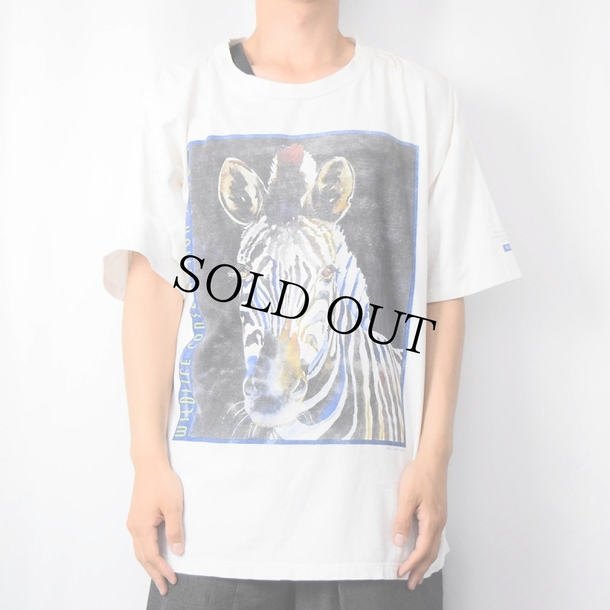 画像2: 90's DOWN TO EARTH PRODUCTS USA製  しまうまプリントTシャツ XL (2)