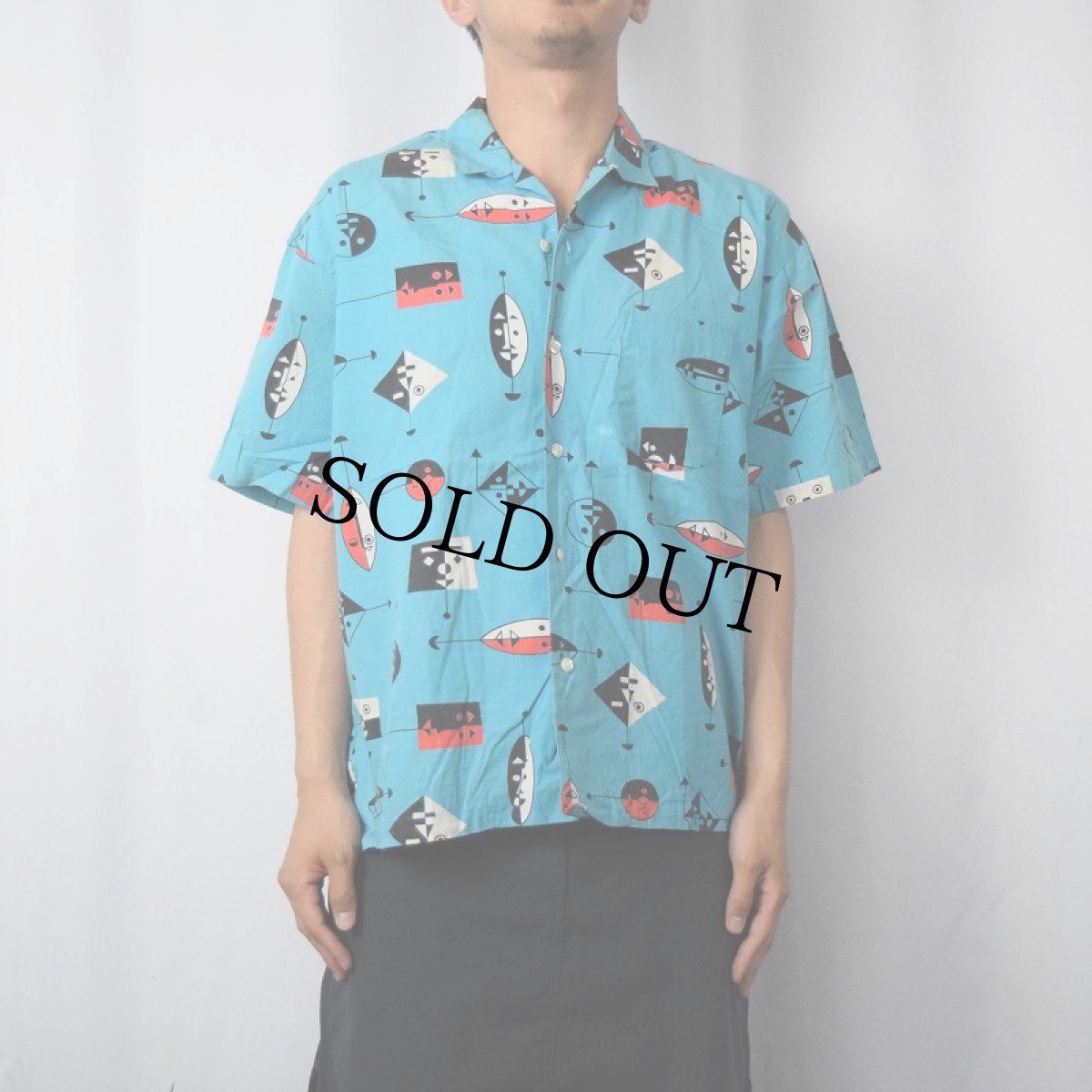 画像2: MAGDALEN HOMME アート柄 コットンオープンカラーシャツ (2)