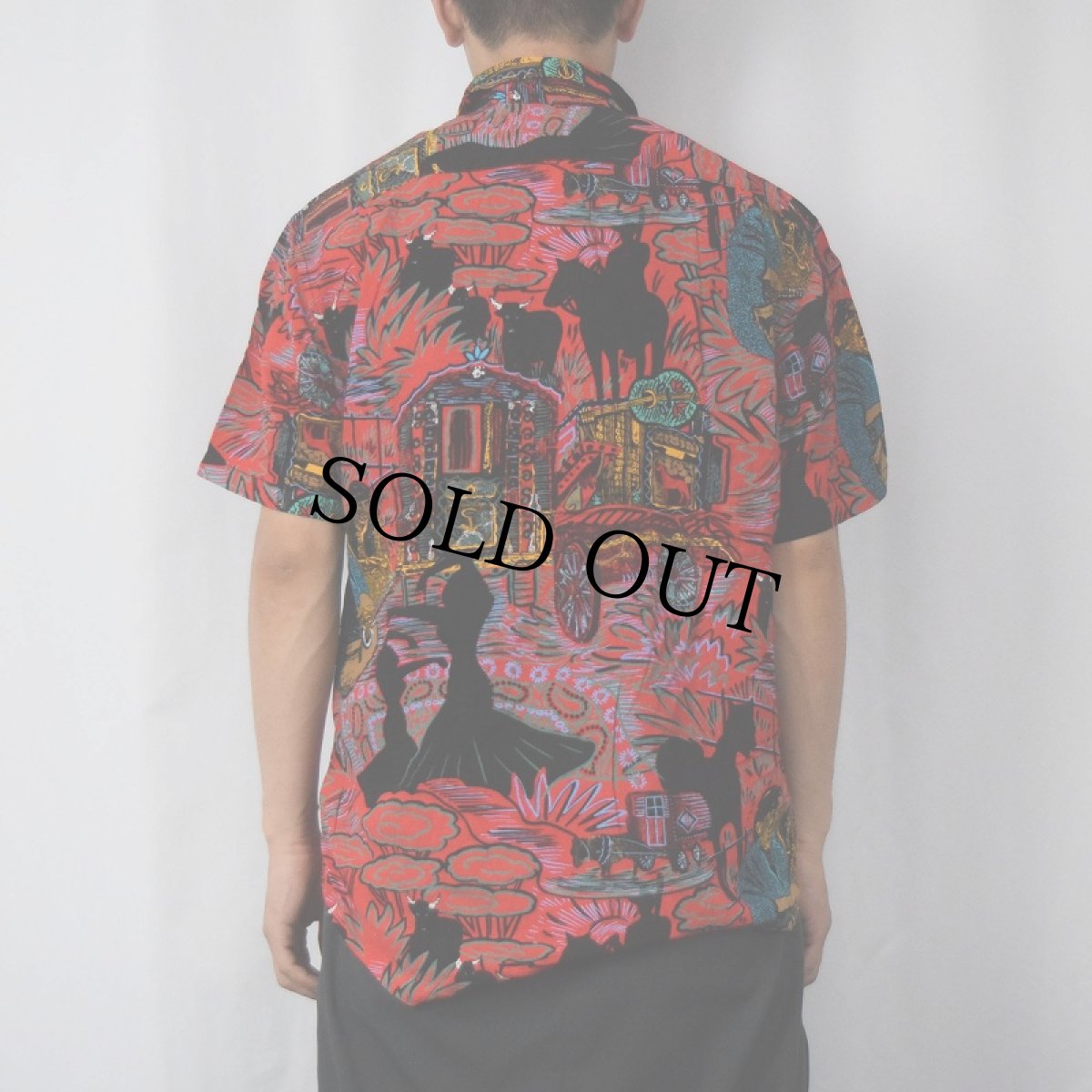 画像3: JAMS WORLD 総柄 レーヨンシャツ S (3)