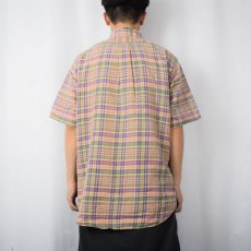 画像3: 60〜70's SERO USA製 インディアンマドラスチェック柄 コットンボタンダウンシャツ L (3)