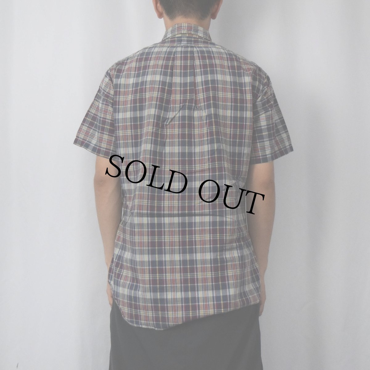 画像3: 60's Young's マドラスチェック柄 コットンボタンダウンシャツ M (3)