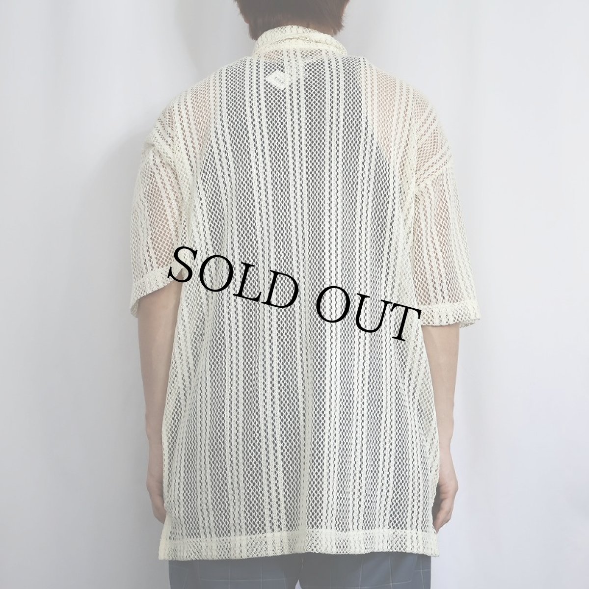 画像3: 80〜90's WEAR THE RIGHT THING メッシュ オープンカラーシャツ M (3)