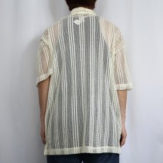 画像3: 80〜90's WEAR THE RIGHT THING メッシュ オープンカラーシャツ M (3)