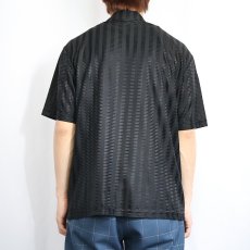 画像3: 90's POP ICON USA製 ストライプ柄 シースルー オープンカラーシャツ L (3)