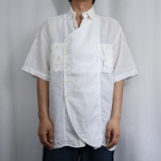 画像2: FRANCE製 リネンデザインシャツ size42 (2)