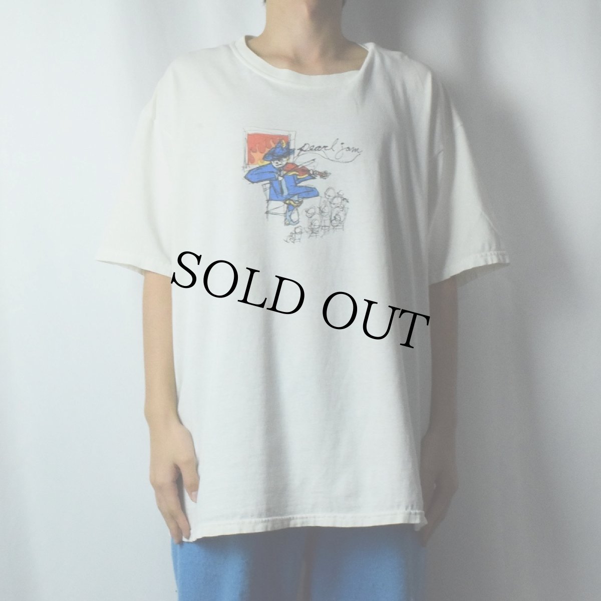 画像2: PEARL JAM オルタナティヴロックバンド アートプリントTシャツ XL (2)