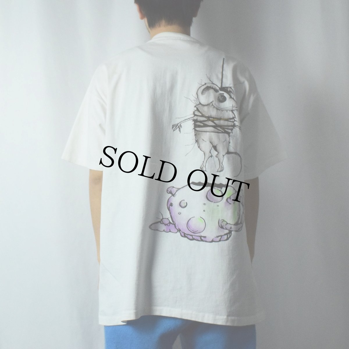 画像4: 90's Alice in Wonderland USA製 "Mad Hatter" キャラクターイラストTシャツ XL (4)