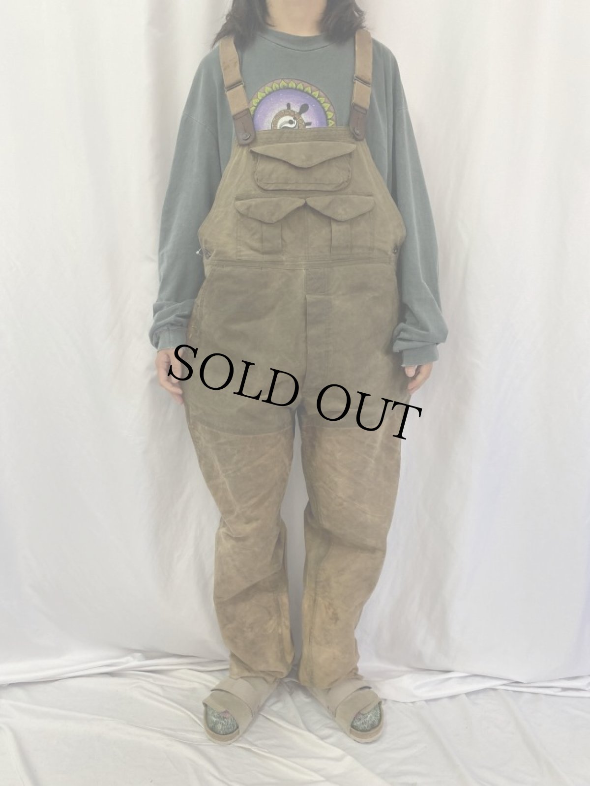 画像2: 90’s FILSON USA製 オイルドオーバーオール size42 (2)