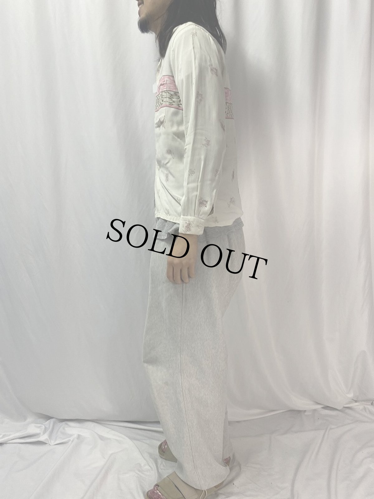 画像3: 50's PILGRIM 総柄レーヨンオープンカラーシャツ S (3)