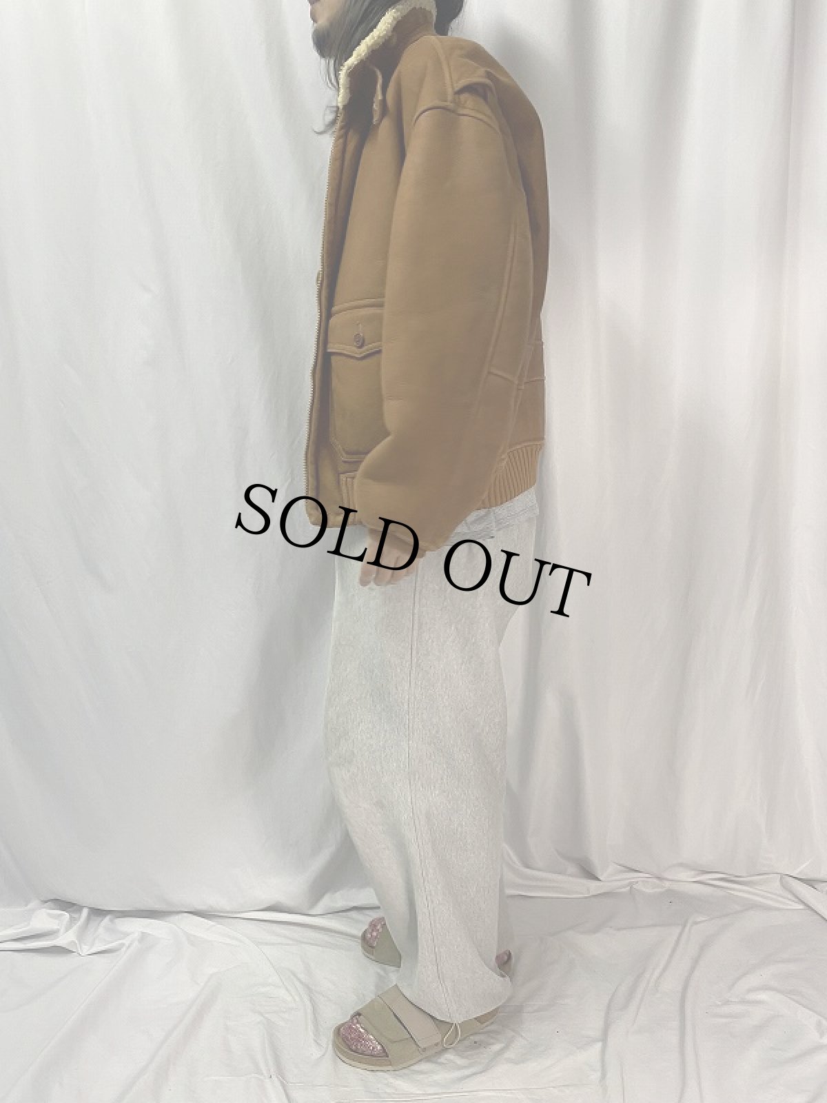 画像3: 70〜80's Burberrys' USA製 "G-1 TYPE" ムートンジャケット size40 (3)