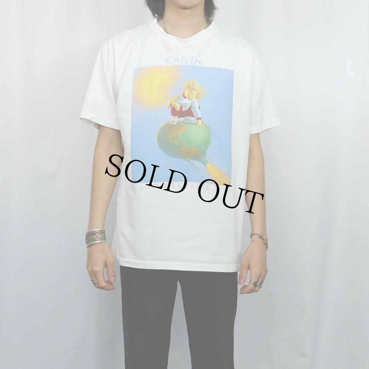 画像2: 90's Jim Warren USA製 "Earth Love It Or Lose It" アートプリントTシャツ L (2)