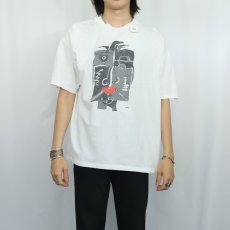画像2: 90's〜 Cesar Manrique "Carnival Mask" アートプリントTシャツ L (2)