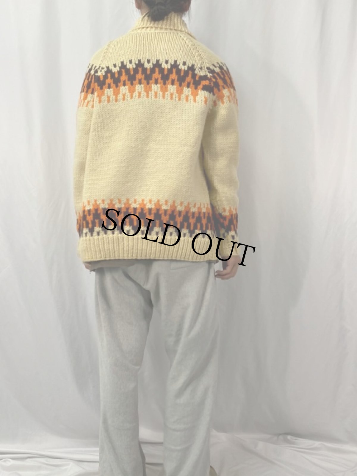 画像4: 50〜60's カウチンニットジャケット (4)