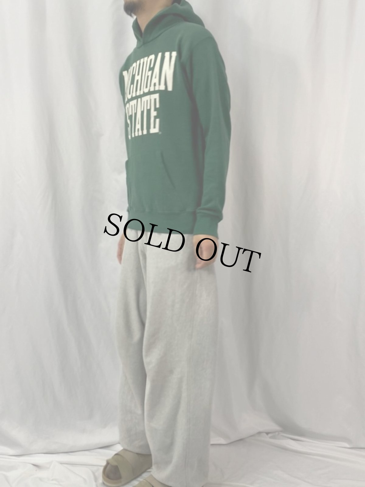 画像3: 90's USA製 "MICHIGAN STATE" スウェットフーディー M (3)