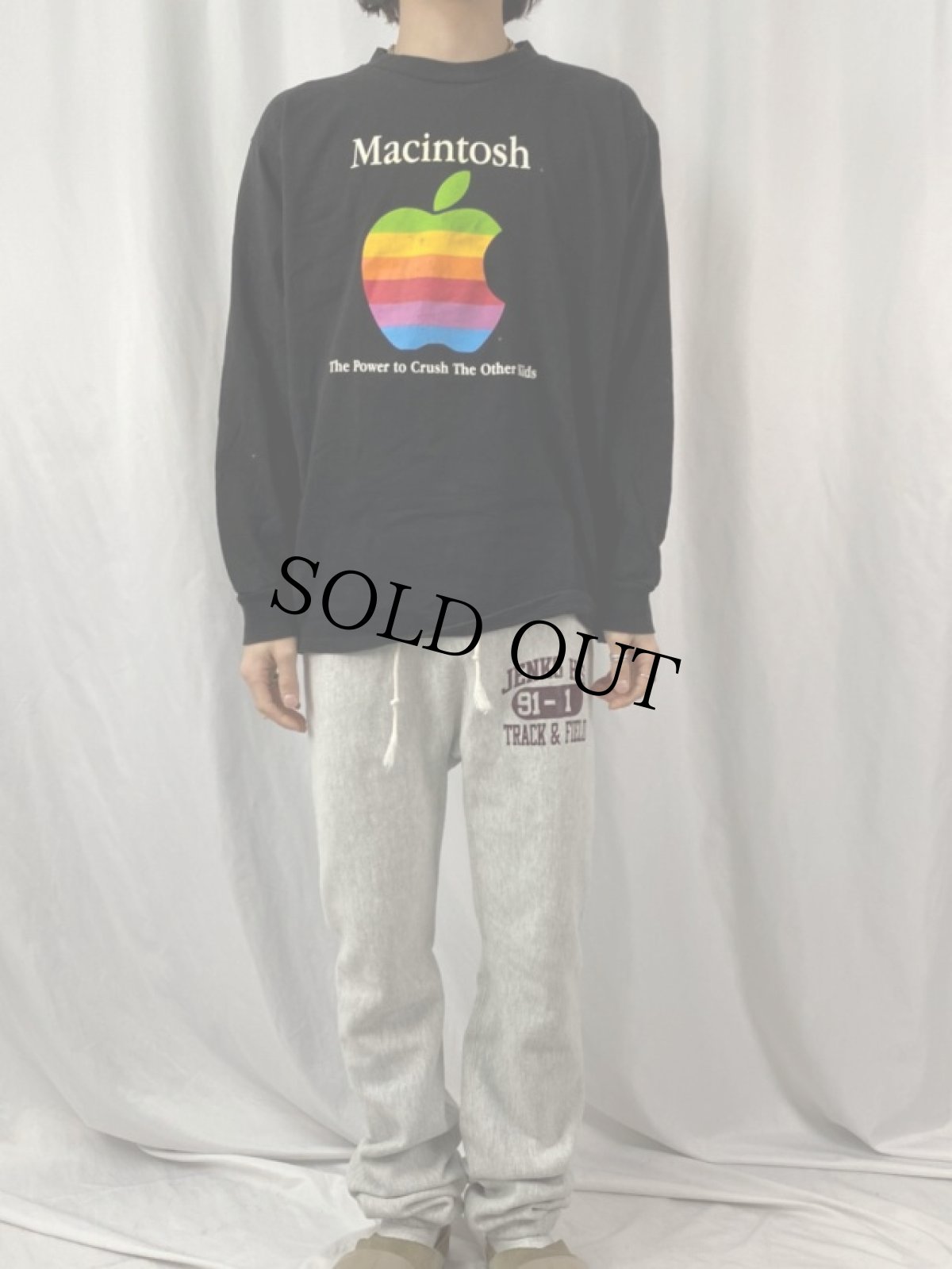 画像2: 90's Apple CANADA製 "Machintosh The Power to Crush The Other Kids" レインボーロゴプリントロンT L (2)