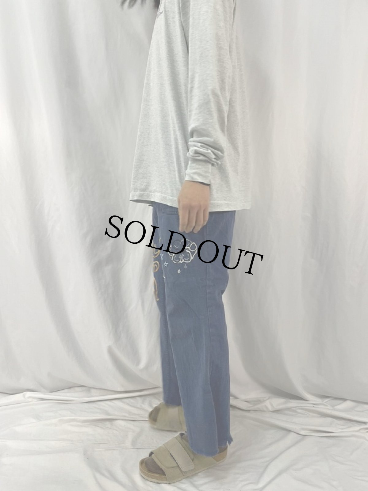 画像3: 70's U.S.NAVY ハンド刺繍 デニムセーラーパンツ W31 (3)