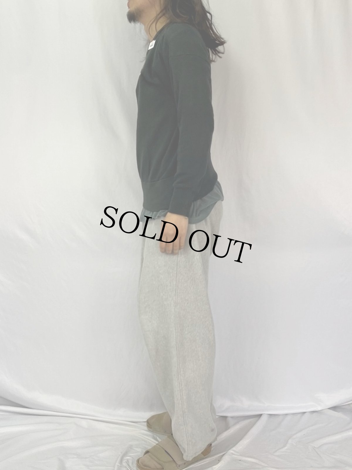 画像3: 50's "BERTI" フロッキープリントスウェット BLACK (3)