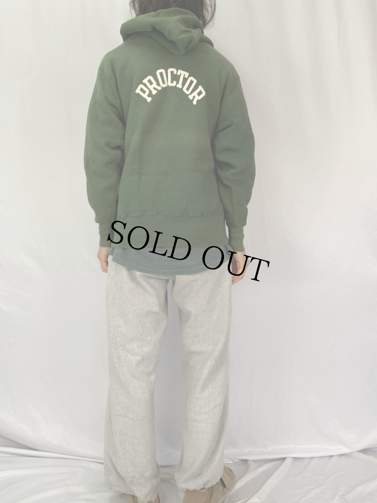 画像4: 70〜80's Champion REVERSE WEAVE USA製 単色タグ "PROCTOR" スウェットフーディー L (4)