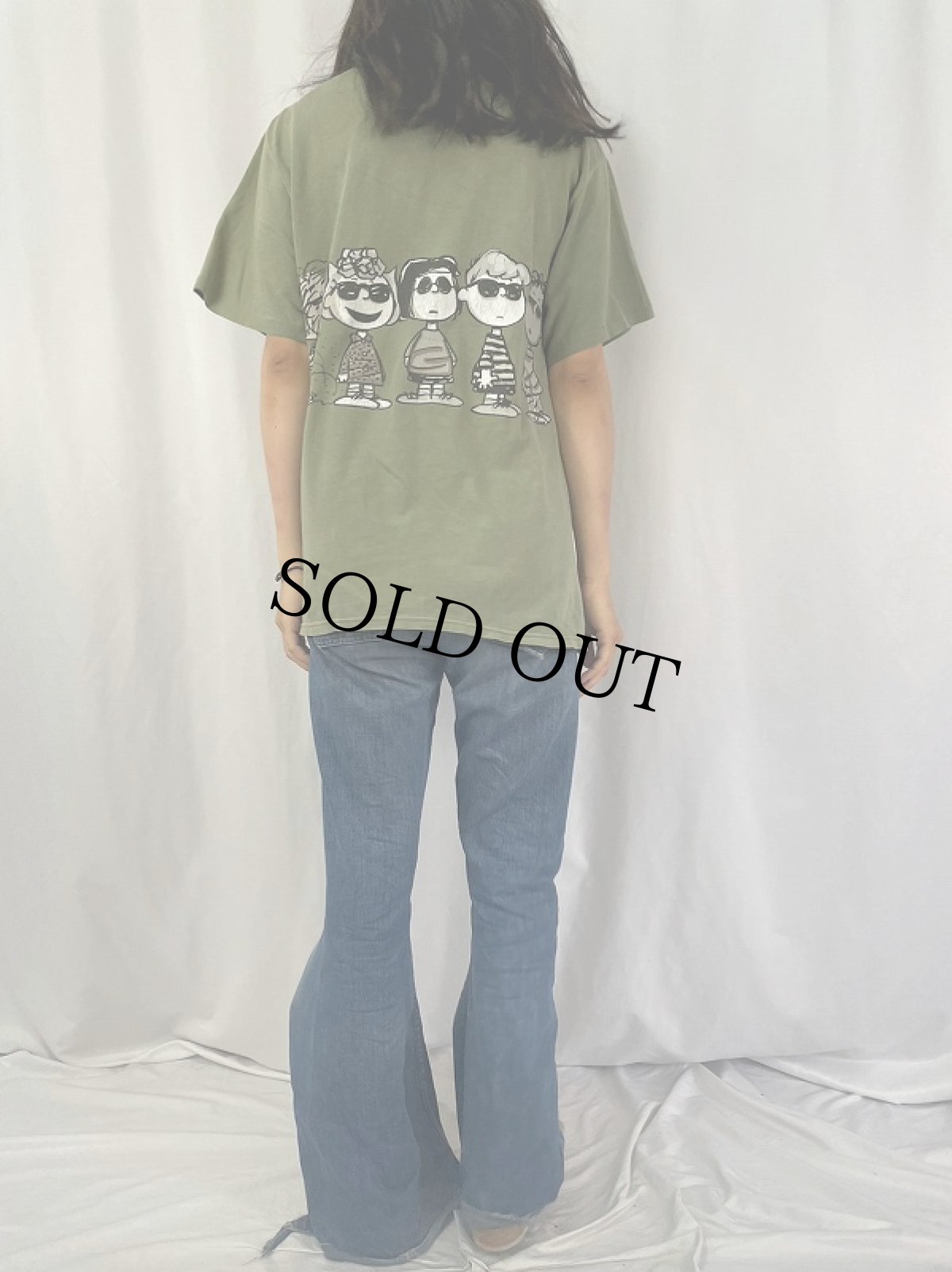 画像4: 90's PEANUTS USA製 キャラクターパロディプリントTシャツ L  (4)