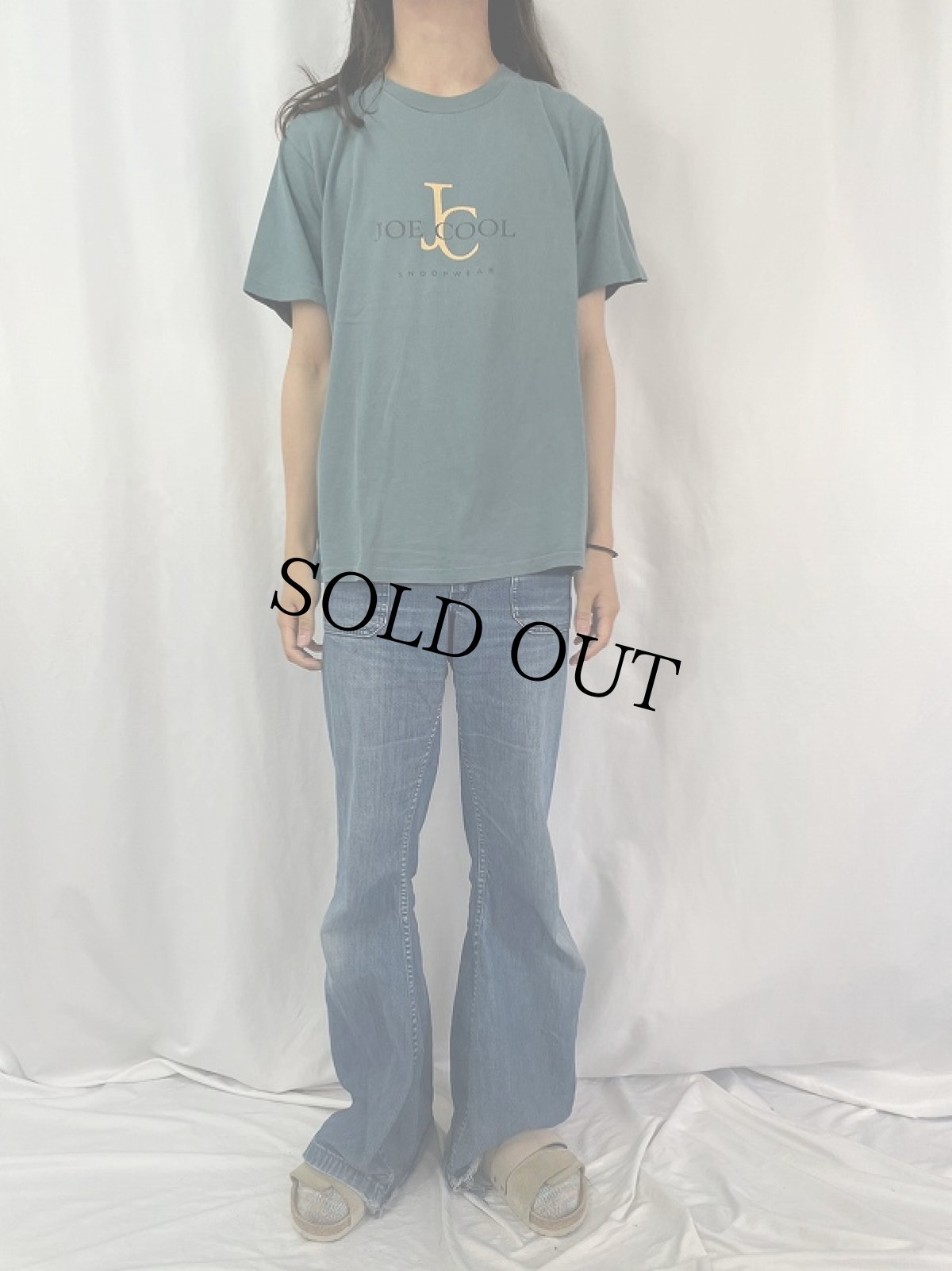 画像2: 90's SNOOPY USA製 "JOE COOL" キャラクターパロディプリントTシャツ L (2)