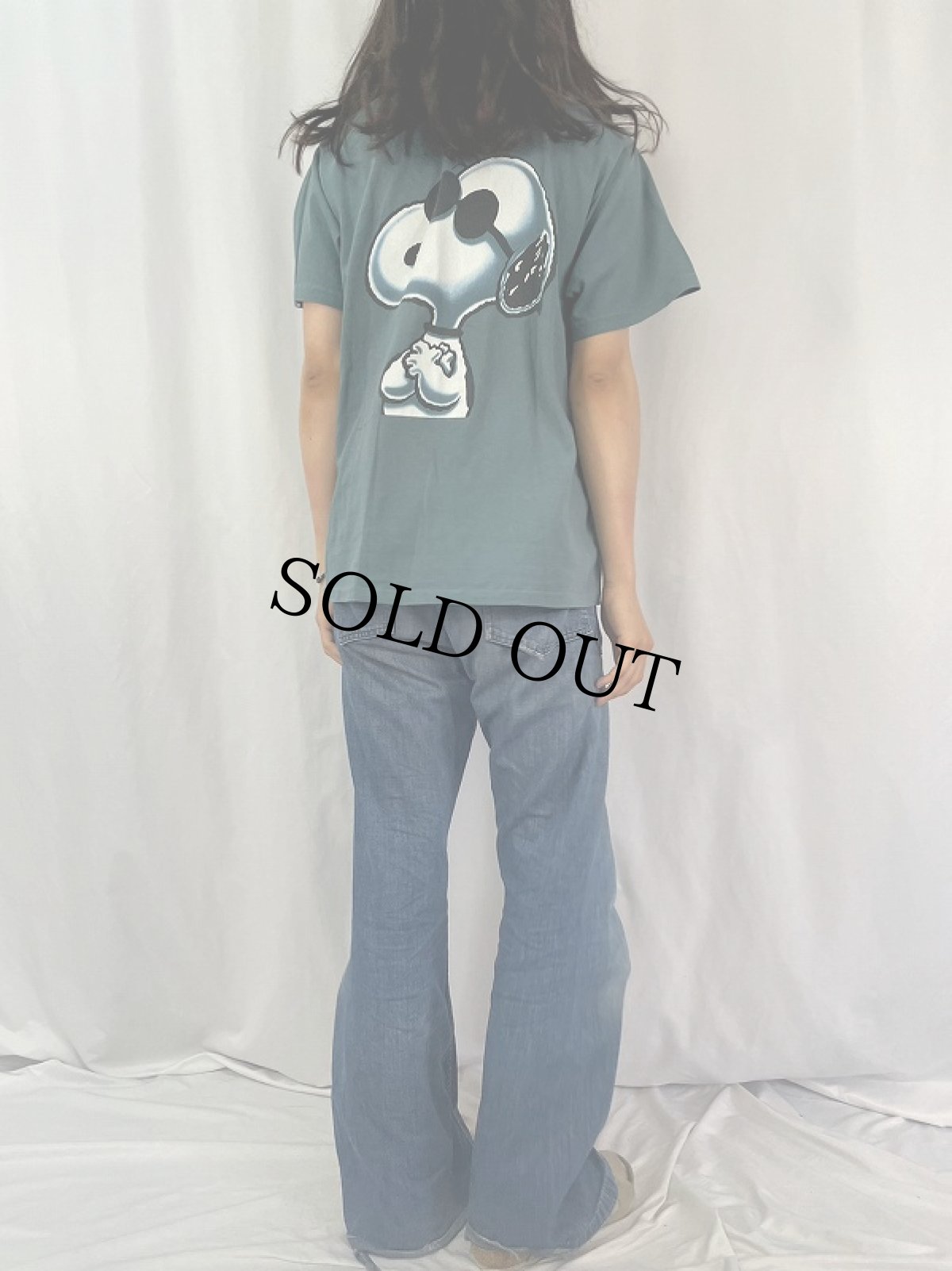 画像4: 90's SNOOPY USA製 "JOE COOL" キャラクターパロディプリントTシャツ L (4)