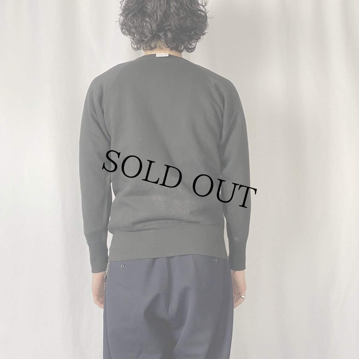 画像3: 60's Hanes "Au H2O 64" 象プリントラグランスウェット BLACK M (3)