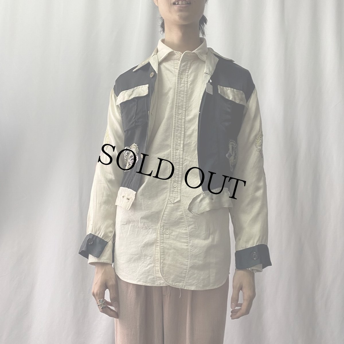 画像2: 50's "Japan" 龍×富士山 サテンスーベニアシャツ (2)