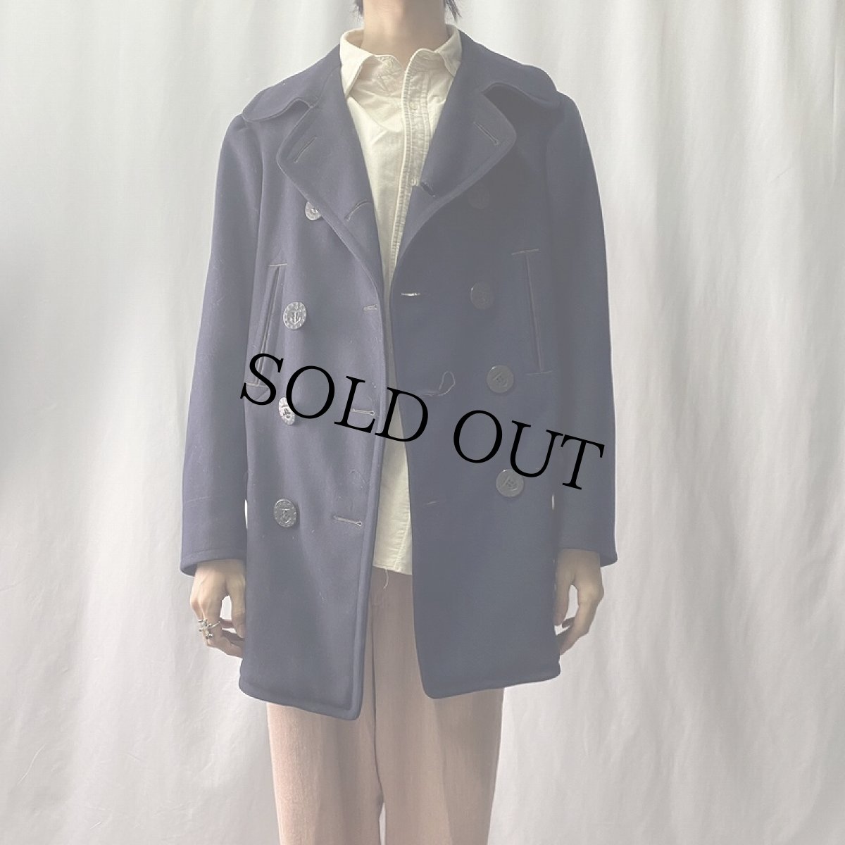 画像2: 〜30's U.S.NAVY 13スターボタン 10ボタン Pコート (2)