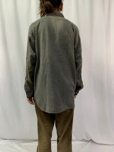 画像3: 40's JCPenney "SUPER OX HIDE" ブラックツイルシャツ (3)