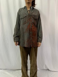 画像2: 40's JCPenney "SUPER OX HIDE" ブラックツイルシャツ (2)