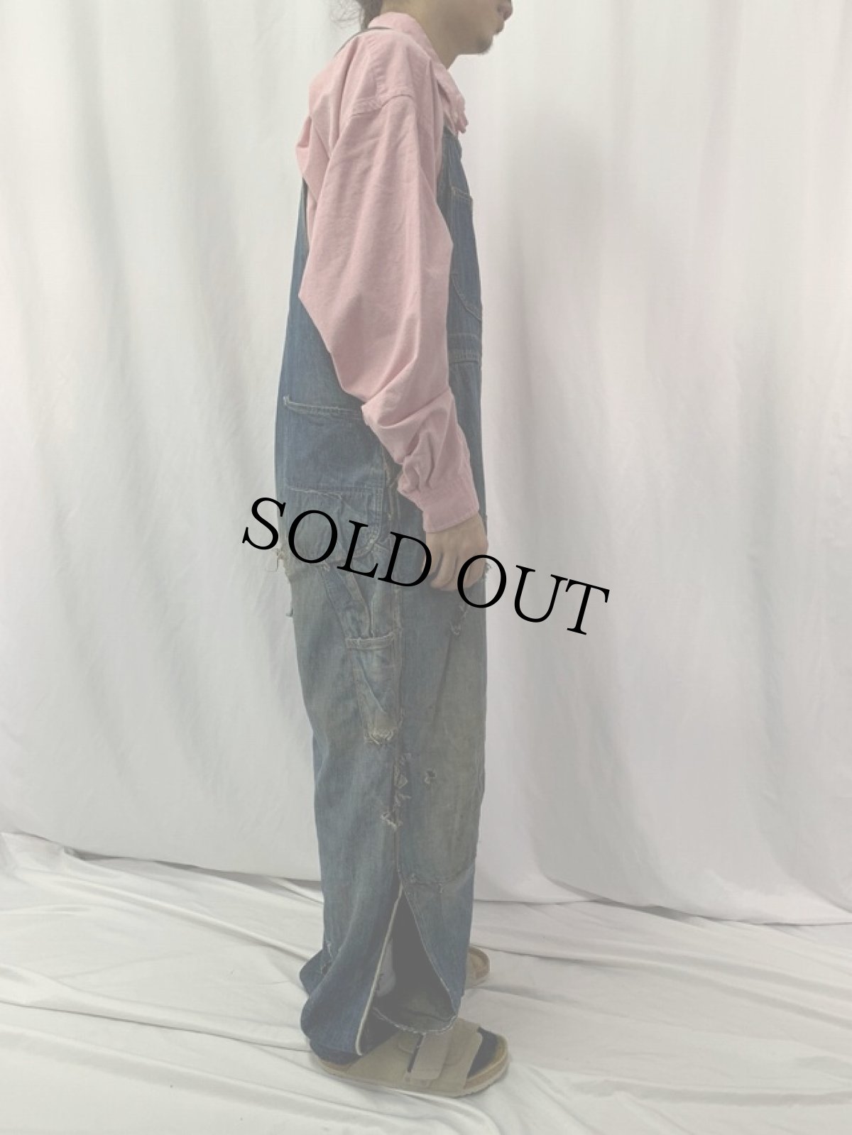 画像3: 30〜40's Lee "ロングL" デニムオーバーオール (3)