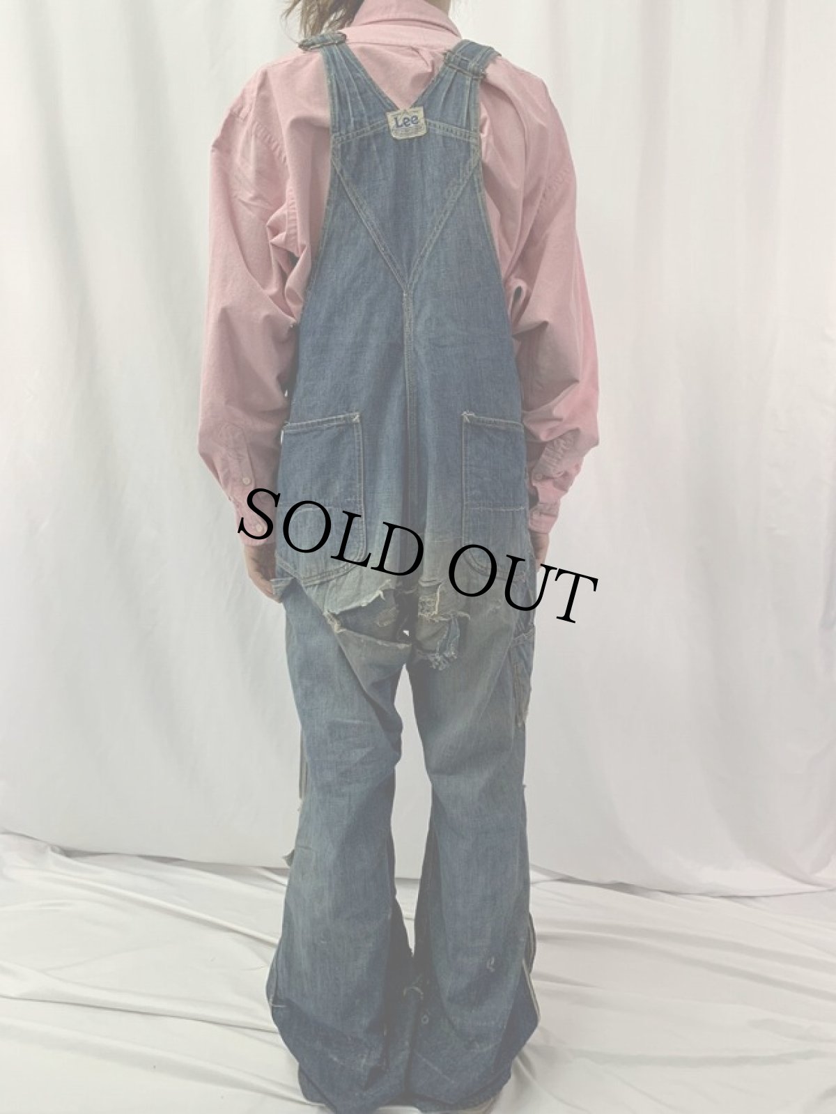 画像4: 30〜40's Lee "ロングL" デニムオーバーオール (4)