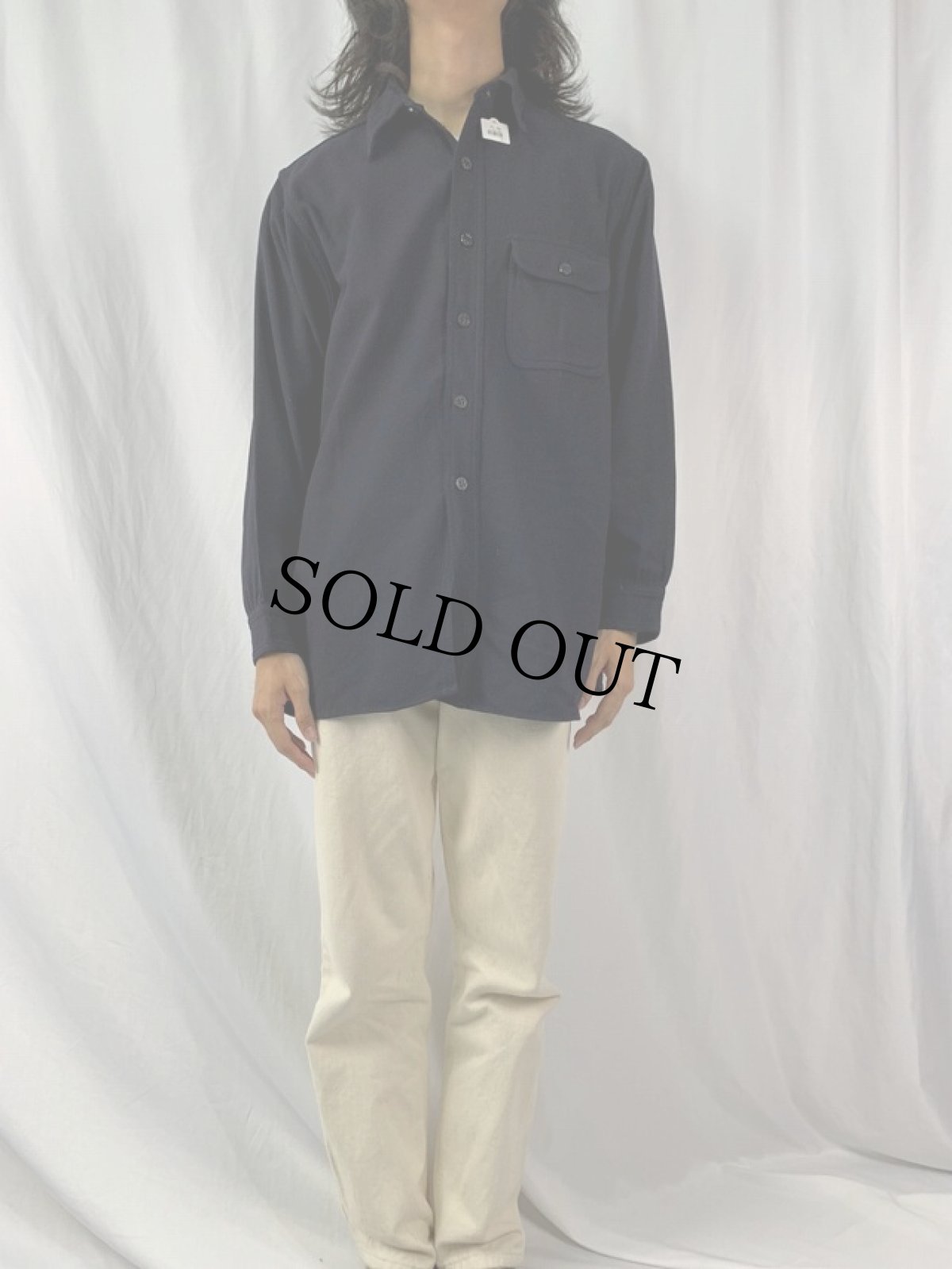 画像2: 40's U.S.NAVY 片ポケ CPOウールシャツ (2)