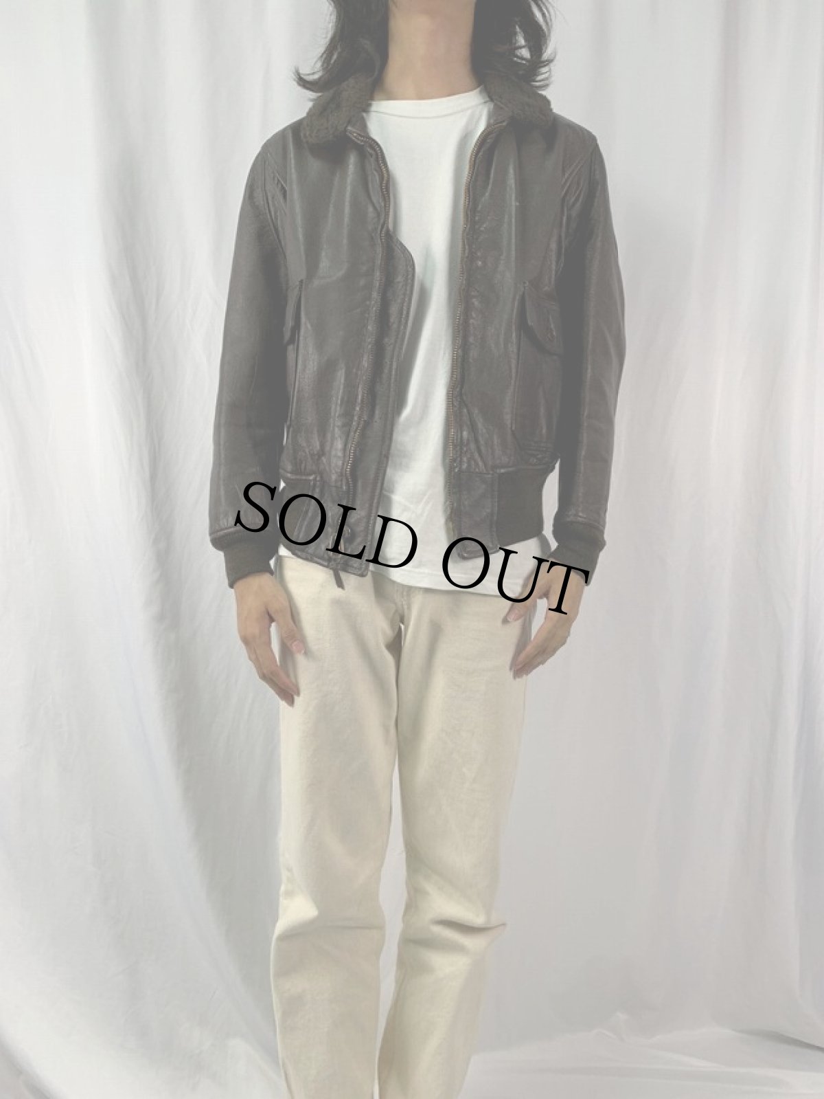 画像2: 70's U.S.NAVY G-1 フライトジャケット 42 (2)