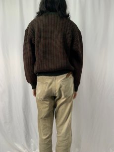 画像4: 80's L.L.Bean ENGLAND製 バーズアイ Vネックウールニットセーター L (4)