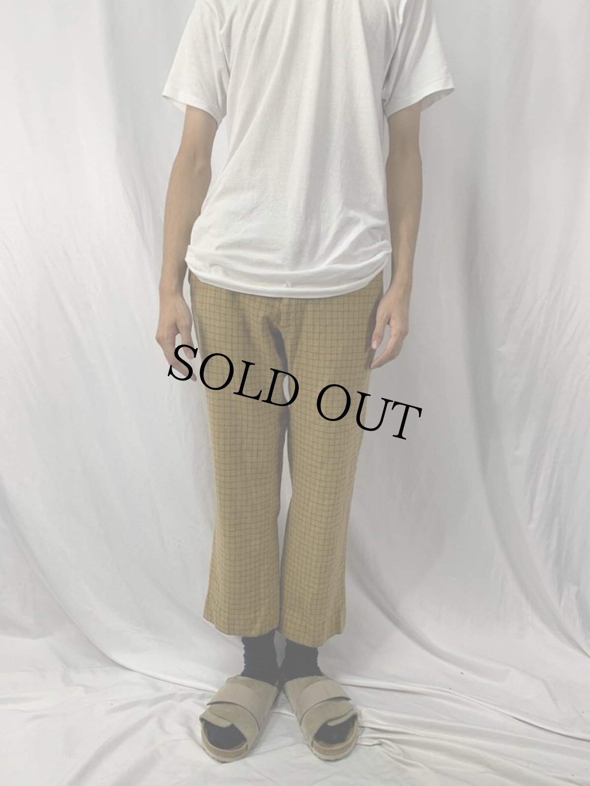 画像2: 60's ELJO'S 格子柄ウールスラックス W31 (2)