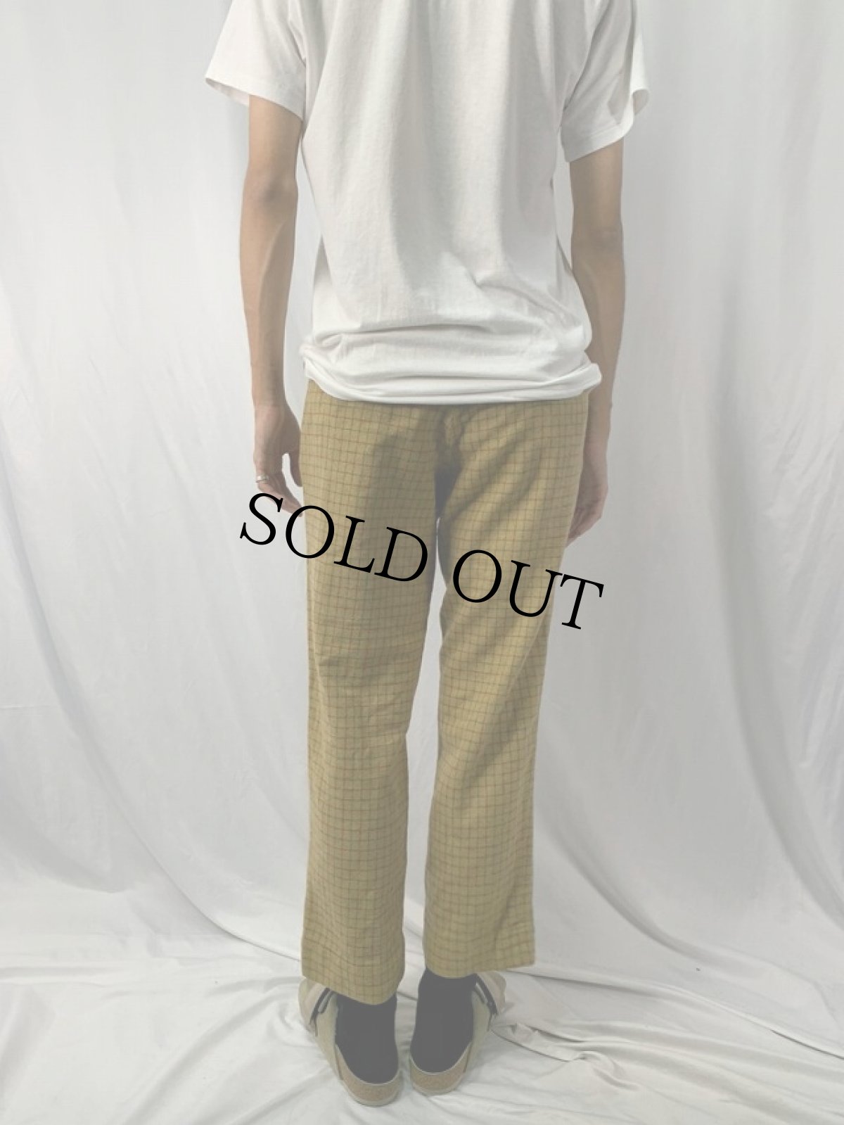 画像4: 60's ELJO'S 格子柄ウールスラックス W31 (4)