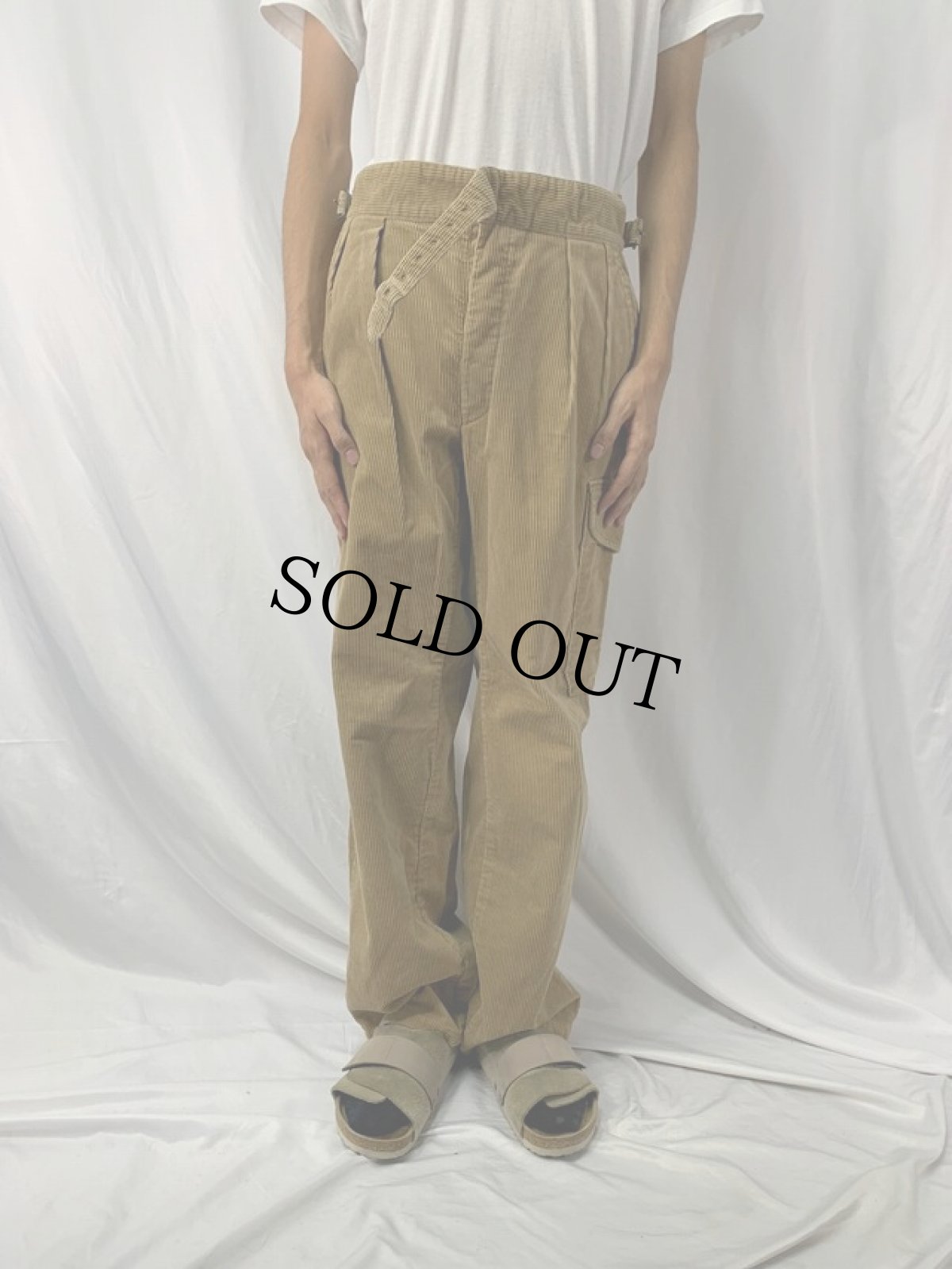 画像2: 90's POLO Ralph Lauren USA製 "French Army Type" 太畝コーデュロイグルカパンツ W26-32 (2)