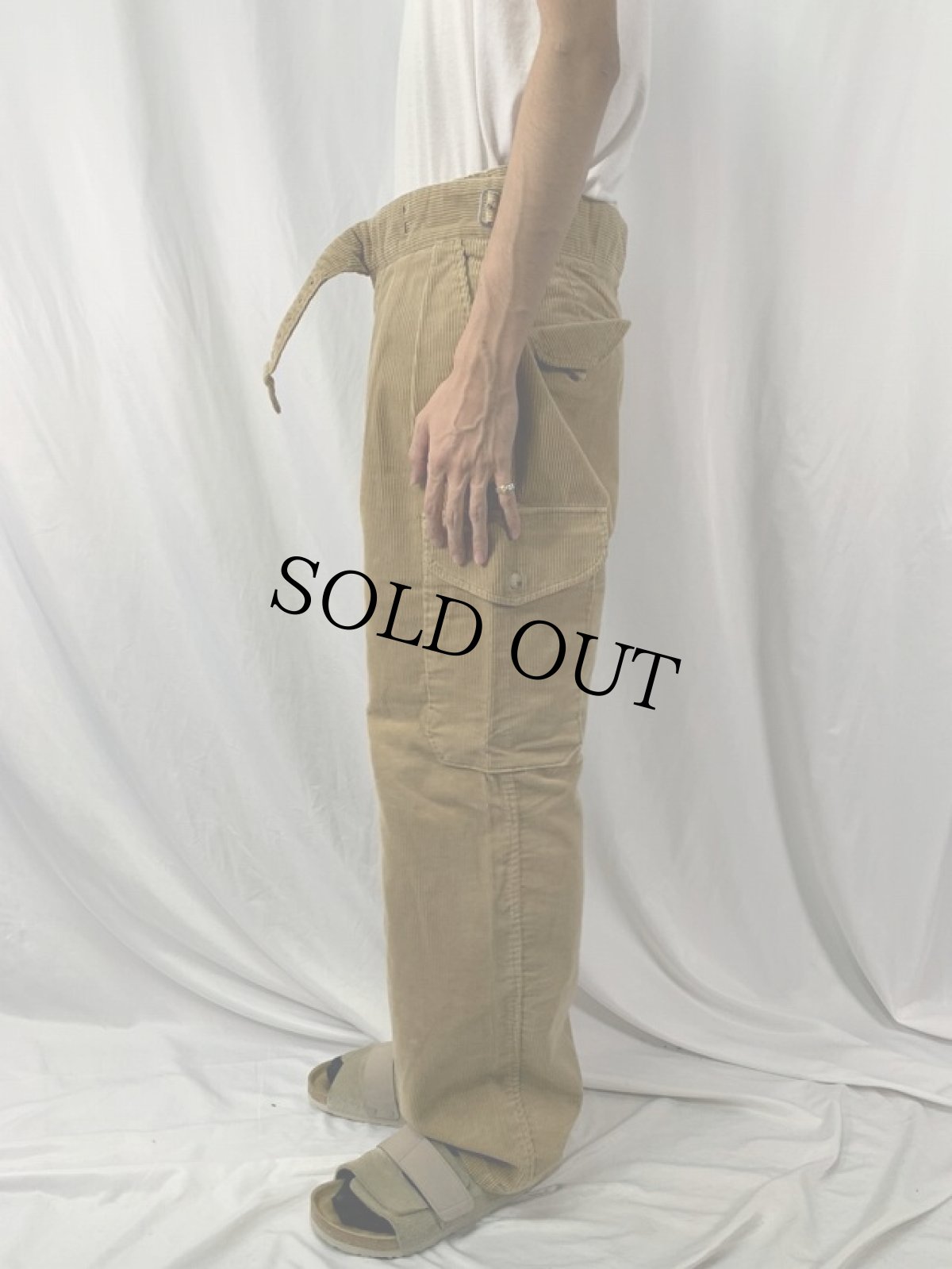 画像3: 90's POLO Ralph Lauren USA製 "French Army Type" 太畝コーデュロイグルカパンツ W26-32 (3)